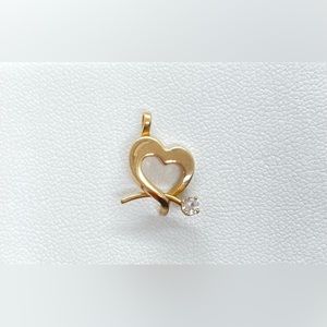 Princess pride creations 14K gold filled CZ Heart pendent cubic zirconia vintage
